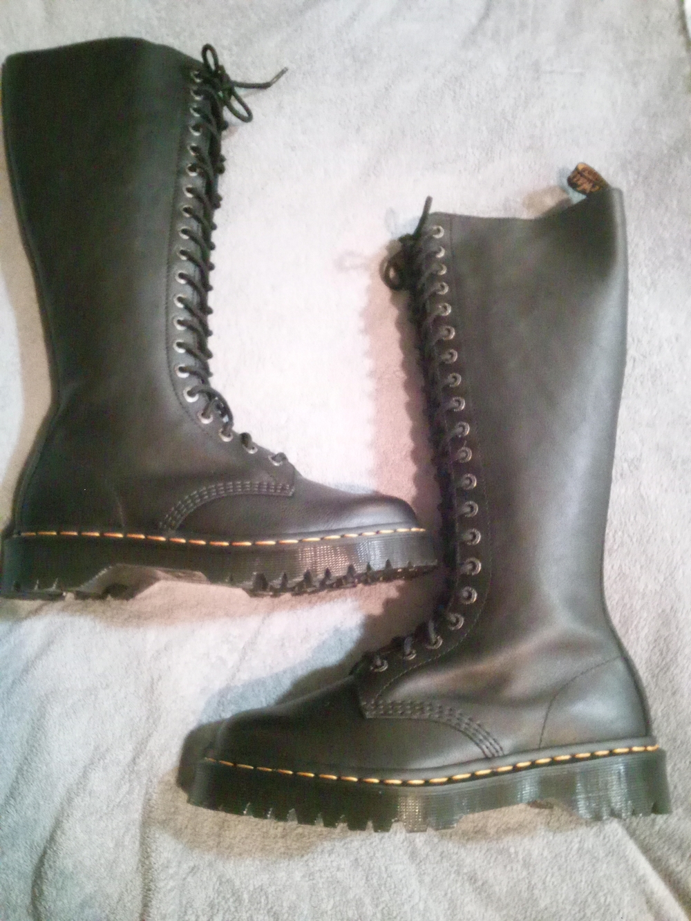 Dr. Marten"s Bex Pisa Black Lace-Up Knee-High Combat Boots